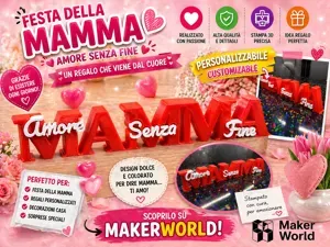 Frase 3D Personalizzata Nome Incastro no ams Mamma