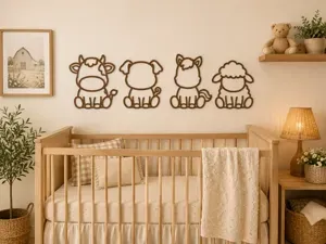 Cute Farm Animals Nursery Wall Decor Set