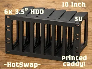 10" Rack 3U 6x 3.5" Caddy hotswap Module