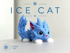 Ice cat flexi toy aritculated cat
