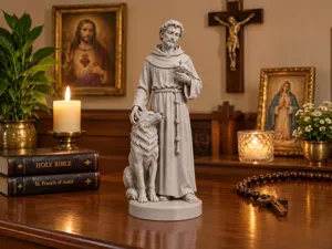 Saint Francis of Assisi with Wolf – STL