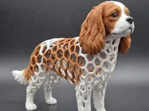 Voronoi Cavalier King Charles Spaniel Dog Figure