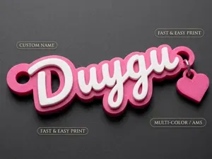Customizable Name Keychain with Charm | Parametric