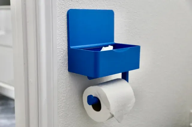 Toilet Paper Holder with Wet Wipes Box - No Screws — Image 9 of 11