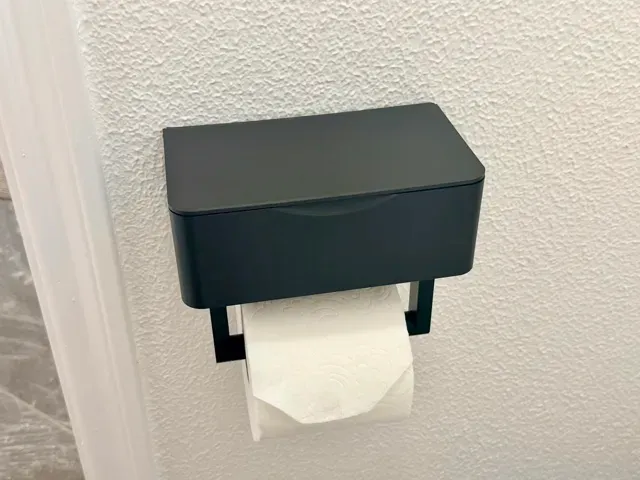 Toilet Paper Holder with Wet Wipes Box - No Screws — Image 2 of 11