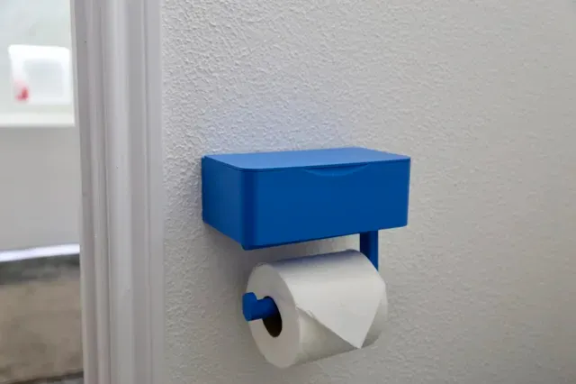 Toilet Paper Holder with Wet Wipes Box - No Screws — Image 8 of 11