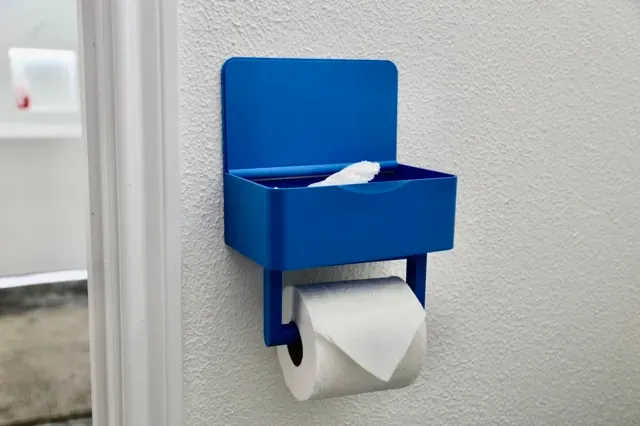 Toilet Paper Holder with Wet Wipes Box - No Screws — Image 7 of 11