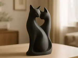 Couple Cats Statue — Minimalist Decor