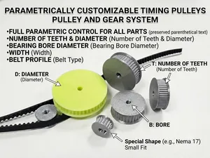 Parametric Belt Pulley Generator (GT2, HTD, T5)