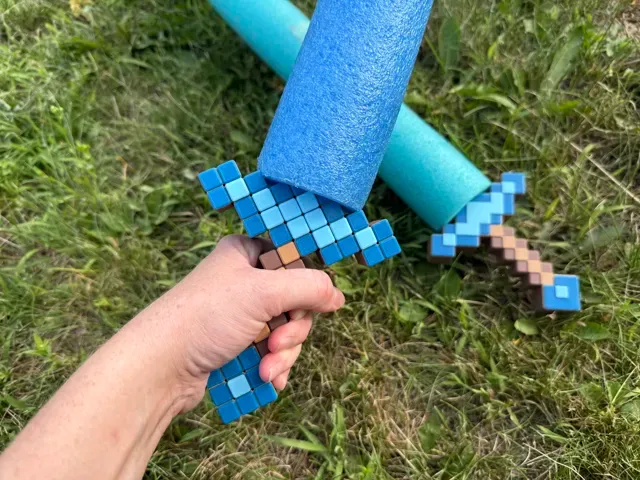 Minecraft Inspired Diamond Pool Noodle Sword — Фото 9 из 15