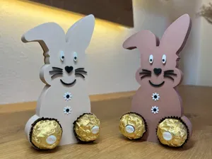 Osterhase mit Blumen & Ferrero-Rocher-Füßen