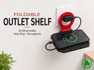 Foldable Electrical Outlet Phone Shelf for Travel