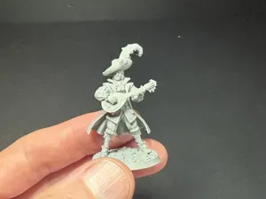 Human Bard – Fiddle-Playing RPG Miniature 50mm