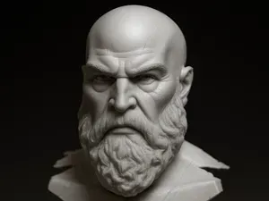 Kratos Bust – God of War Fan Art