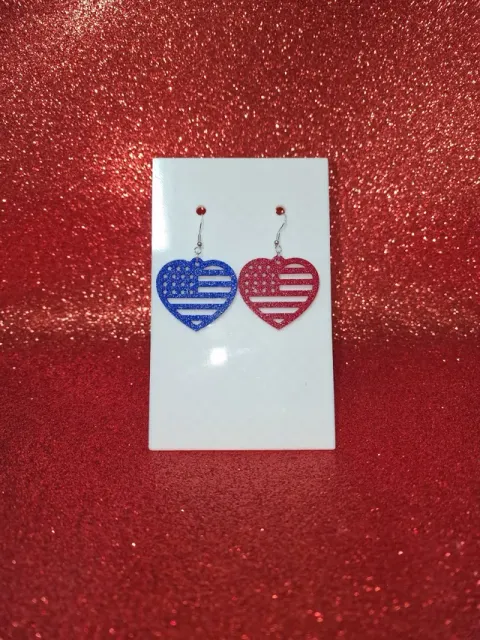 Independence day heart earrings — Фото 2 из 3