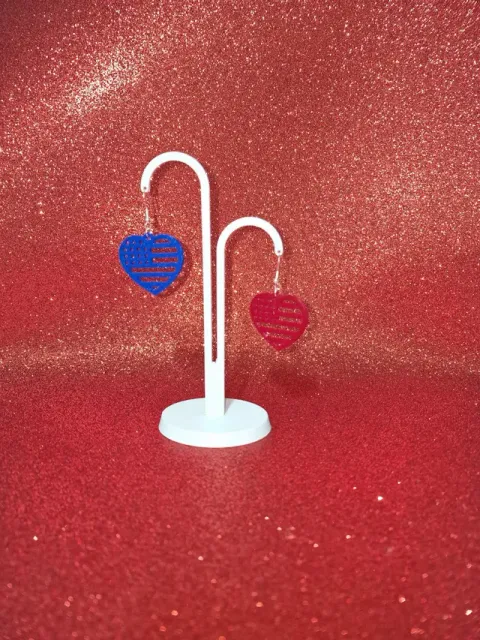 Independence day heart earrings — Фото 3 из 3