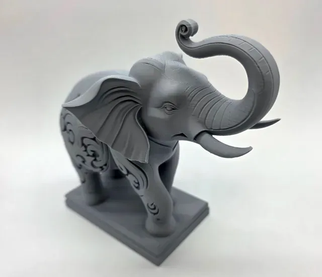 Ornately Carved Elephant on Pedestal — Фото 4 из 6