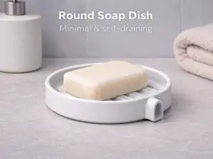 Round Self-Draining Soap Dish – Minimal Design