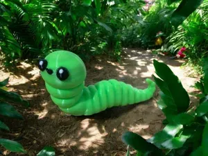 Adorable gusano verde