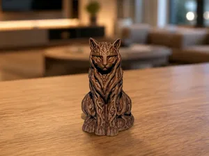 Waldkatze "Wurzelgeist" als mystische Tierfigur