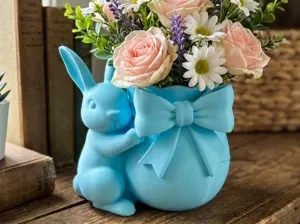 Cute Easter Bunny Bow Vase – Spring Floral Decor