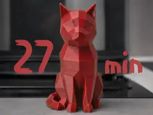 The Poly-Cat: Geometric Figure & Keychain Low Poly