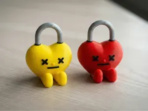 Heart padlock Valentines day keychain