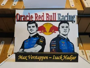 Oracle Redbull Racing Max and Isack display