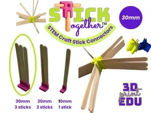 Stick Together STEM Craft Stick Connectors 30mm