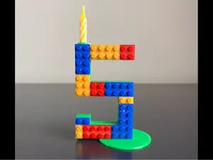 Number 5 Birthday cake topper candle holder H 10cm