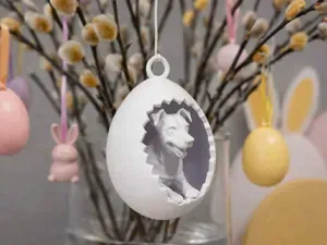 Easter Egg with Jack Russell Terrier to Hang