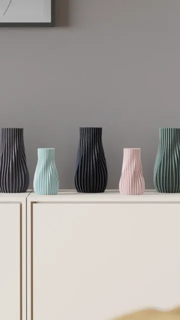 Vase. Modern Flowing Sculptural Vase — Image 11 of 17
