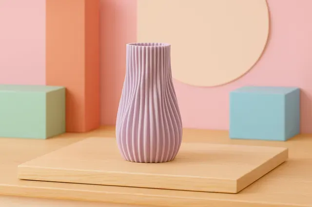 Vase. Modern Flowing Sculptural Vase — Image 4 of 17
