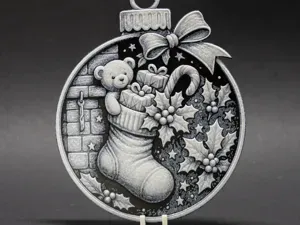 Christmas Bauble / Ornament Stocking Teddy Bear