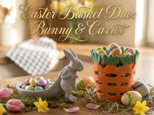 Easter Basket Duo: Bunny & Carrot