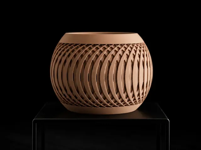 Bianca – Organic Wavy Ribbed Planter — Image 2 of 6