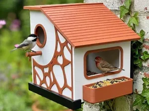 Archi-Nest Modern Voronoi Birdhouse & Feeder