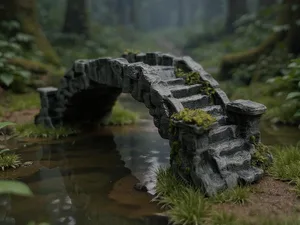 Ancient stone bridge for tabletop wargaming