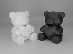 Low Poly Bear with Heart – Valentine’s Day