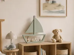 Sailboat Display Shelf – Nautical Kids Room Decor