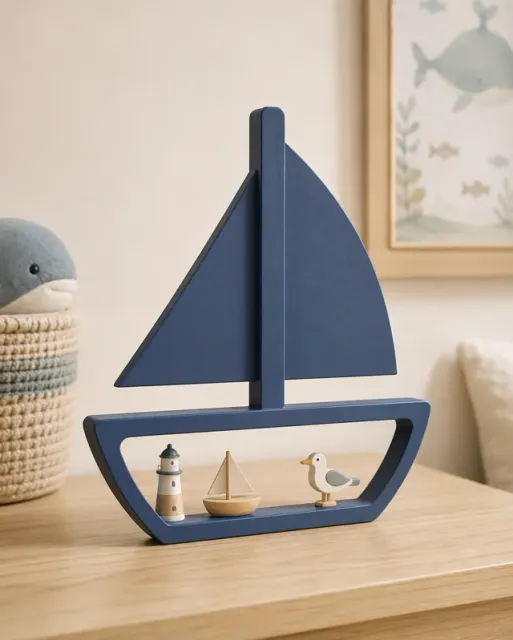 Sailboat Display Shelf – Nautical Kids Room Decor — Image 2 of 6
