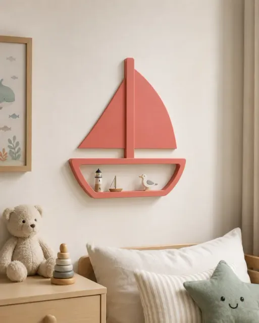 Sailboat Display Shelf – Nautical Kids Room Decor — Image 5 of 6