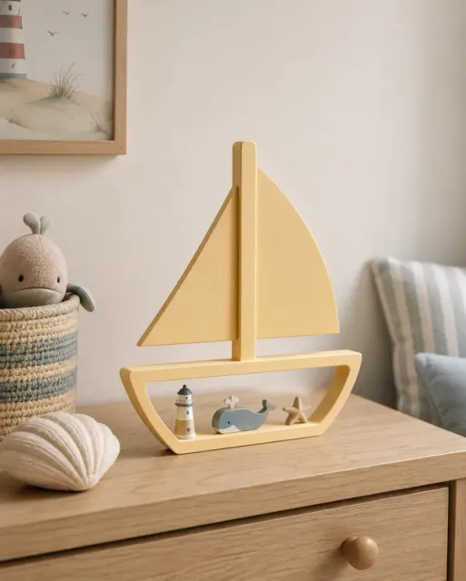Sailboat Display Shelf – Nautical Kids Room Decor — Image 4 of 6