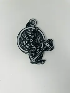 Nautical Anchor Compass Mandala 3D Art