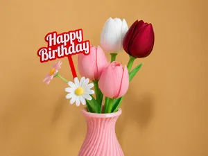 Flower Pin for Bouquets / Cake Topper - Birthday