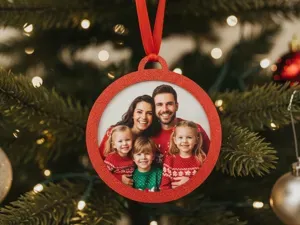Round Photo Frame Ornament - Snap-Fit