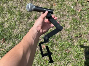 Adjustable Desk Microphone Clamp 3D Printed Mount