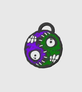 Yin & Yang Monster 2D Wall Art & Keychain