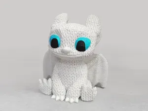 Light Fury Toothless with a Knitted Design
