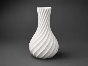 Modern Twisted Spiral Vase | 3D Printed Decor